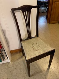 Wooden Chair With Upholstered Seat