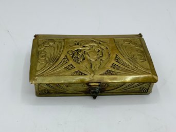 Antique Art Nouveau Brass Trinket Box (D)