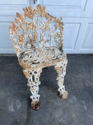 Vintage Victorian Cast Iron Grape And Leaf Vine Garden Chair