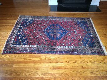 Lovely Antique Oriental Rug - Hand Made - Very Nice Estate Rug - Nice Patina / Colors - Unsure Of Material