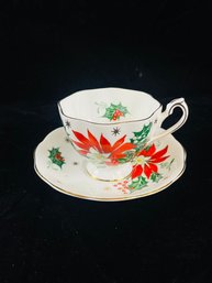 Queen Anne Noel Bone China Teacup And Saucer