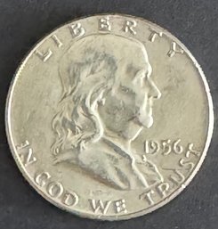 1956 Ben Franklin Silver Half Dollar