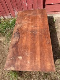 Vintage Heavy Solid Wood Coffee Table Solid Needs Refinishing
