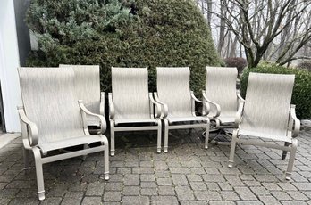 Set Of Six Tropitone Sling Patio Chairs