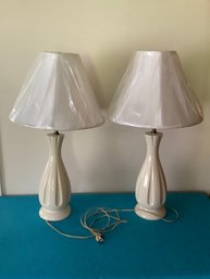 Pair Of White Table Lamps