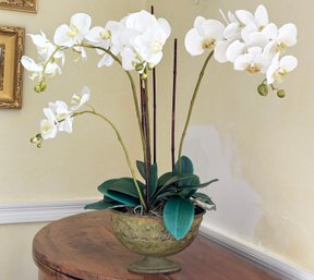 A High Quality Faux Orchid In Pot