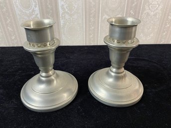 2 Piece Silver Candlestick Holders