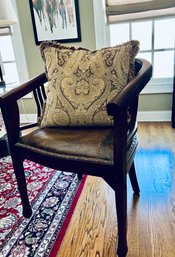 Lillian August Plantation Style Desk Chair & Custom Velvet Pillow