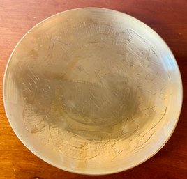 Brass Toned Etched Bowl Made In China