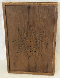 Antique 19th Century Primitive Wood Gaming Board- Early Folk Art