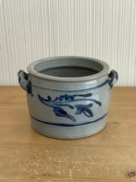 Low Painted Crock Sauerkraut Pot