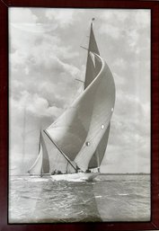 A Reproduction Sailing Photograph - Wood Frame - B&W