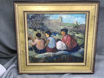 Fantastic Vintage Oil On Masonite ESTELLE KATZMAN - NYC Central Park - Beautiful Newer Frame - Great Painting