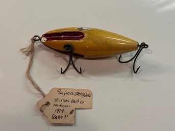 Extremely Rare - Antique 1919 , Wilson Hastings Super Wobbler Fishing Lure