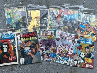 Lot Of 11 Modern Comics Punisher,Wolverine,hawkman, Union Includes Deathhead Part 1 & 2, Hawkman Issue 1 And