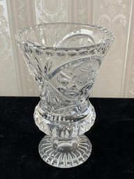 Vintage Footed Full Lead Crystal Vase