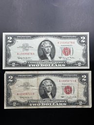 2 Red Seal $2 Bills 1963, 1963-A