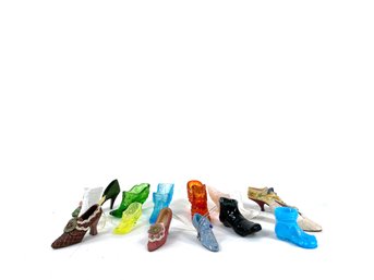 Collection Of Small Glass Shoes