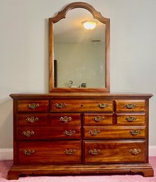 American Drew 7-Drawer Wooden Dresser With Mirror