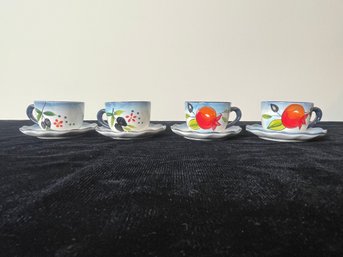 Set Of Ceramic Handpainted Teacups