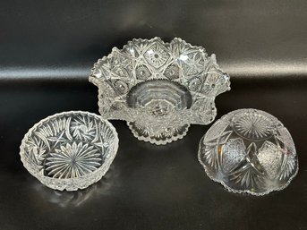 A Selection Of Vintage Pressed Glass Bowls