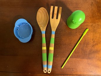 Handpainted Salad Servers, Butter Boy,  And More Unique Kitchen Utensils