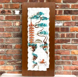 Japanese Tile Art With Pagoda