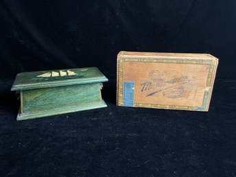 Wooden Inlay Cigar Box Lot