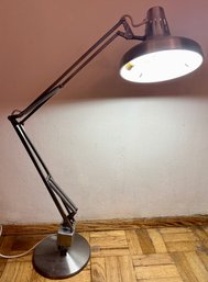 Luxo Articulating Flourescent Industrial Desk Lamp With Stand