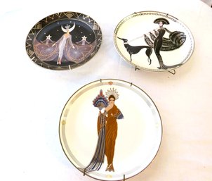 Trio Of Erte Collectible Plates