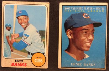 1968 & 1961 Topps Ernie Banks Cards