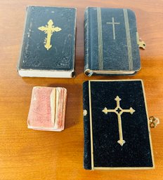 Lot Of 3 Small Antique Bibles And 1 Miscellaneous