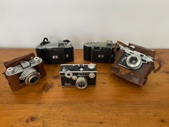 5 Vintage Cameras Graflex, Argus & Kodak Film Cameras