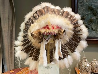 A Vintage Native American Medicine Hat 'War Bonnet'