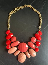 Retro 50's Coral Beaded Swag Necklace