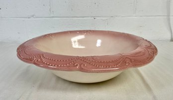 Large Ironstone Wash Basin Bowl Stamped 1986 16.5'D Victorian Look