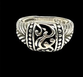 Vintage Sterling Silver Intricate Ring, Size 7.5