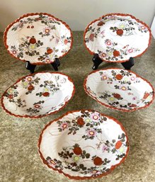 Set Of Five Oval Porcelain Bowls