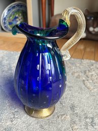 Vintage Mid Century Signed MURANO Art Glass Pitcher