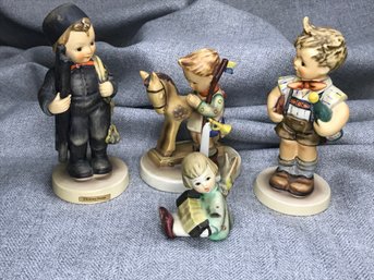 Lot Of Four Vintage HUMMEL Figures - Mixed Newer & Older Marks - All Great Condition - Chimney Sweep & More