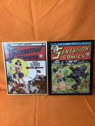 Two Framed Sensation Comics Wonder Woman Magazine Cover Photos Pictures