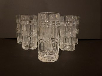 New Ralph Lauren Highball Glasses In Glen Plaid, Set Of 8 #1