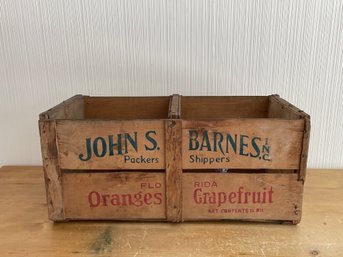 Rare JOHN S. BARNES Highland City Florida Oranges And Grapefruit Citrus Shipping Crate