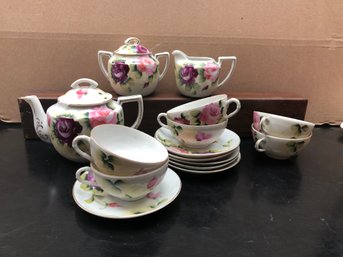 Beautiful 17 Piece Tea Set, Hand Painted In Japan