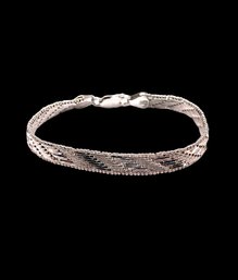 Gorgeous Sterling Silver Thick Woven Italian Bracelet