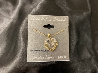 Heart Necklace With Diamond Accents