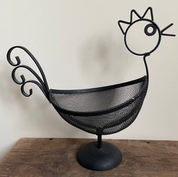 Vintage Mid Century  Metal  /  Wire Basket - Chicken Shaped