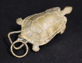 Very Unusual Victorian Brass Turtle Formed Bell? Posy Holder?