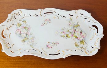 Brunswick Germany China Painted Tray - 12.5'