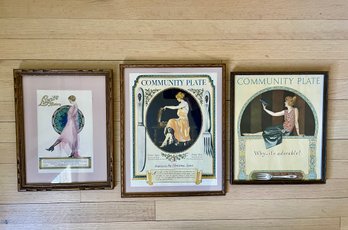 Three Framed Early 20th Century Advertisements